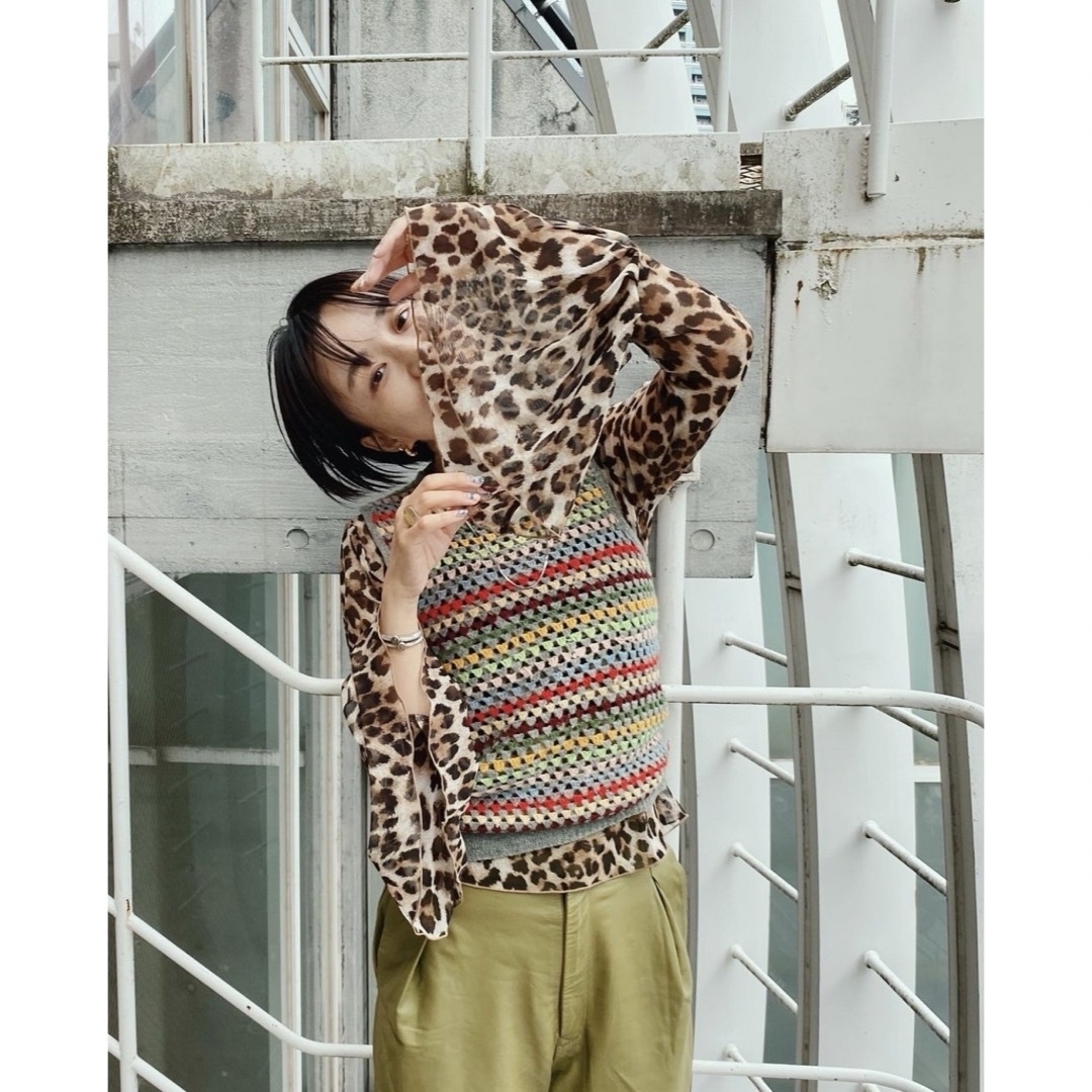 STUDIOUS - Selenahelios flare sleeve BL レオパード ヒョウ柄の通販