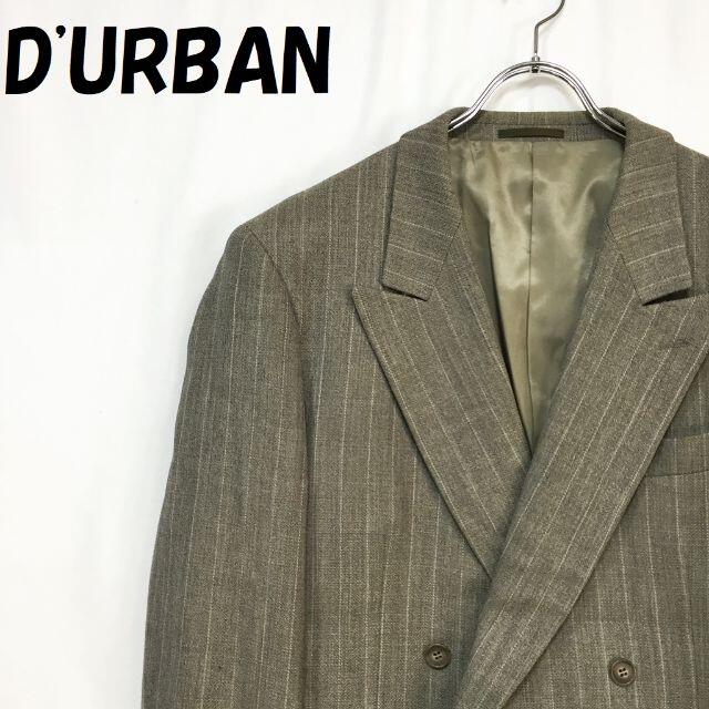 D’URBAN(ダーバン)のダーバンダブル ジャケット 肩パッドあり ストライプ グレー サイズ不明 メンズのジャケット/アウター(テーラードジャケット)の商品写真