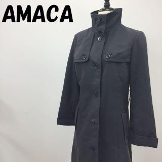 アマカ(AMACA)の【人気】アマカ トレンチコート ネイビー サイズ38 レディース(トレンチコート)