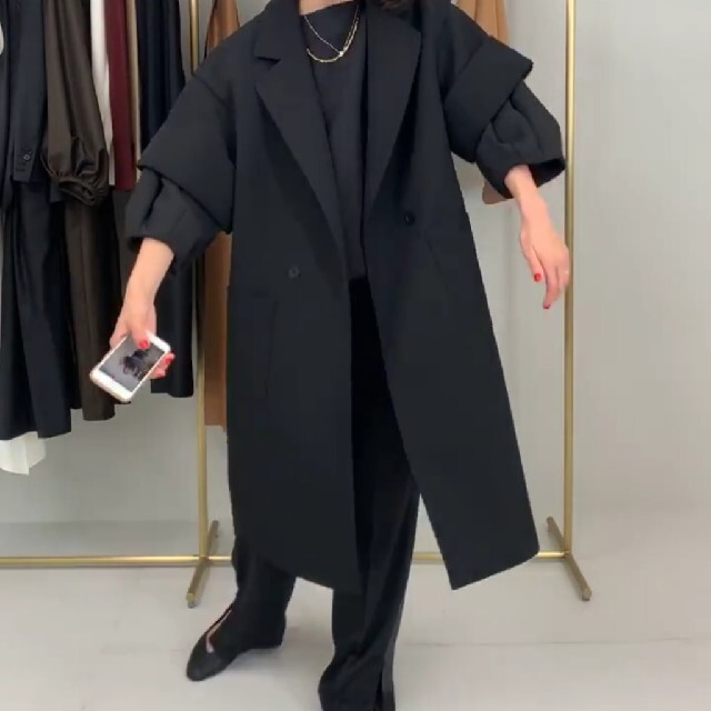 WEB限定】 エレストリオフ STOLYOF ELE コート 38 ブラック ロング