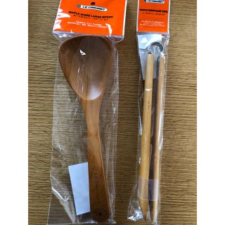 LE CREUSET - ル・クルーゼ メープルウッドスプーン(L)&スリムトングの