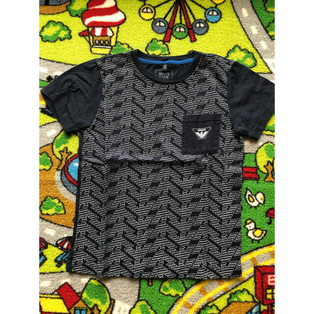 ARMANI JUNIOR(アルマーニ ジュニア)の【美品】6A  118cm アルマーニジュニア　Tシャツ　紺色　半袖 キッズ/ベビー/マタニティのキッズ服男の子用(90cm~)(Tシャツ/カットソー)の商品写真