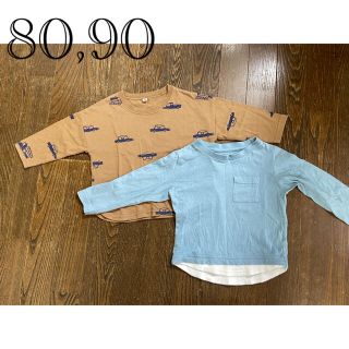 ロンＴ 2枚セット 男の子 80,90cm(Ｔシャツ)