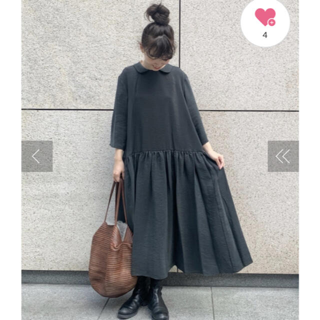 apuntob バイカラーワンピース 美品 ウール麻 apuntob バイカラーワンピース 美品 ウール麻