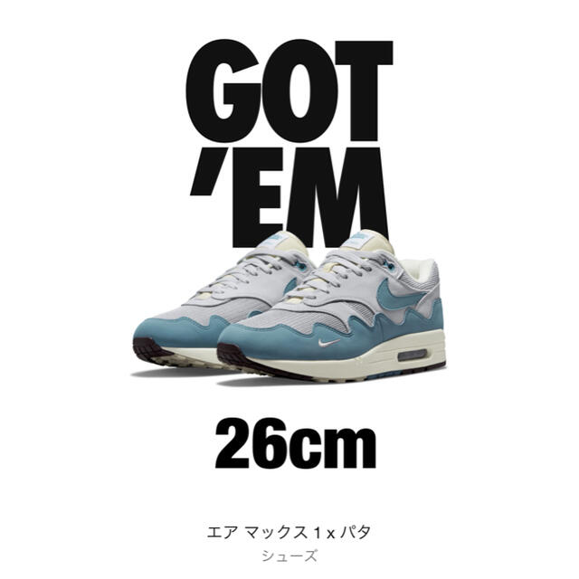 NIKE エアマックス1 ×パタ　26cm