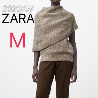 ザラ(ZARA)の【完売/新品】ZARA ラップアラウンドカラー ニットプルオーバー　M(ニット/セーター)