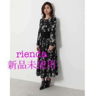 リエンダ(rienda)の新品未使用　rienda 花柄ワンピース(ロングワンピース/マキシワンピース)