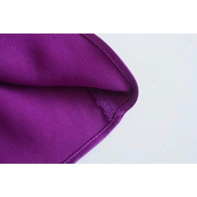 ZARA(ザラ)の🍁11月新作🍠6670◆purple パープル サテン風 ドレープ シャツ  レディースのトップス(シャツ/ブラウス(長袖/七分))の商品写真