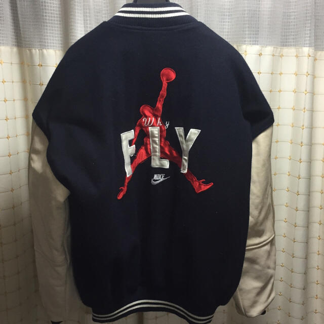 90s ナイキ ジョーダン袖革スタジャン サイズでL 90s ナイキ ジョーダン袖革スタジャン サイズでL