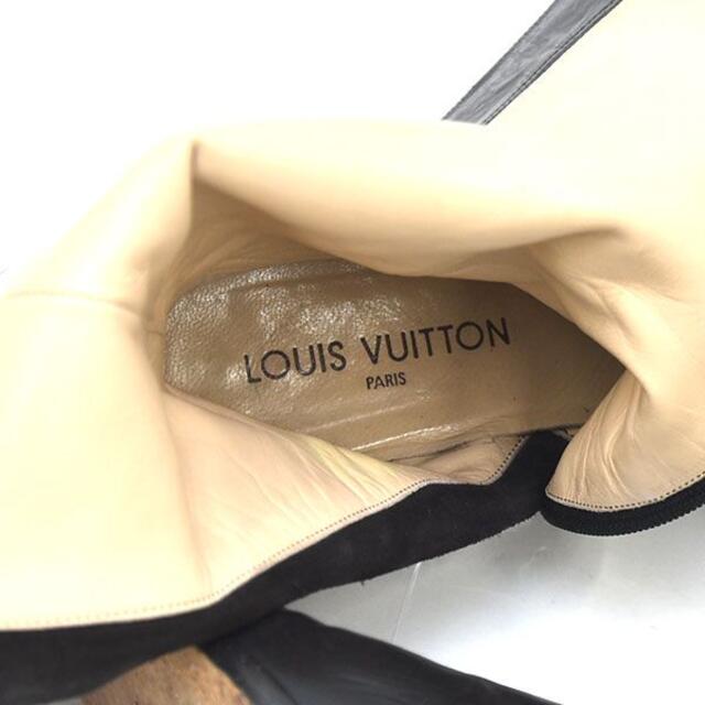 LOUIS VUITTON(ルイヴィトン)のルイヴィトン ロゴベルト スクエアトゥ ロングブーツ 37(約24cm) レディースの靴/シューズ(ブーツ)の商品写真
