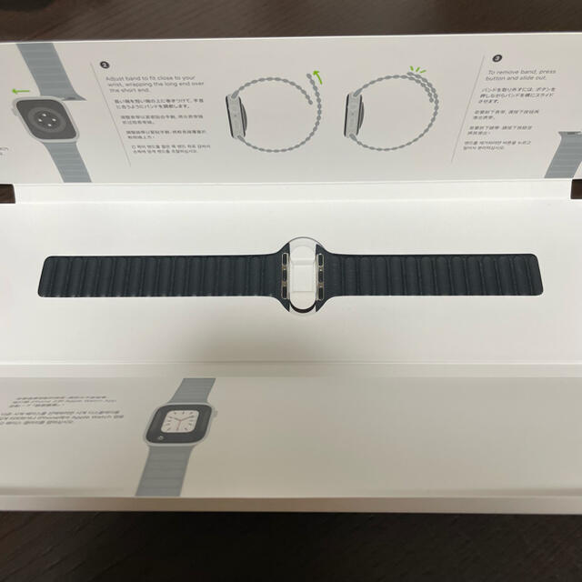 【ほぼ新品】Apple Watch レザーリンク バンド ミッドナイト 純正