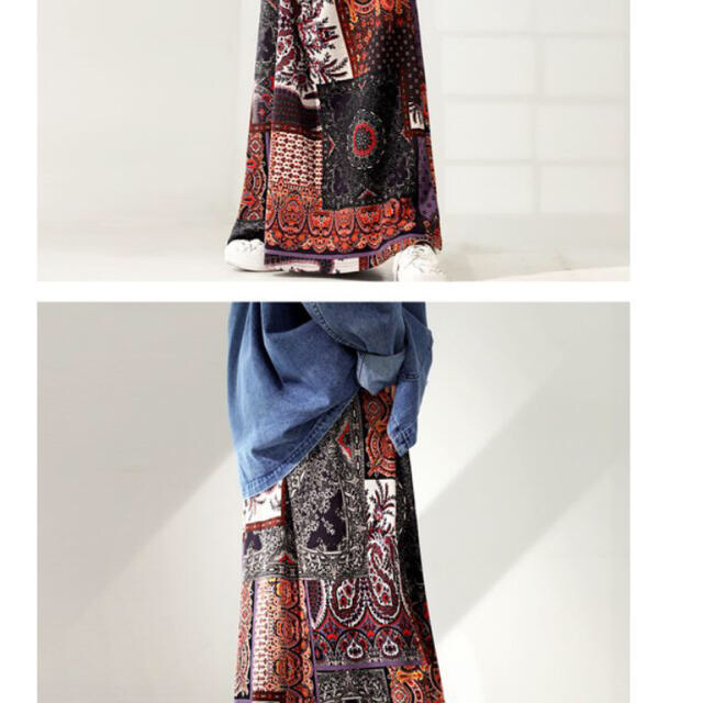 antiqua(アンティカ)のantiqua アンティカ ペイズリー柄スカート レディースのスカート(ロングスカート)の商品写真