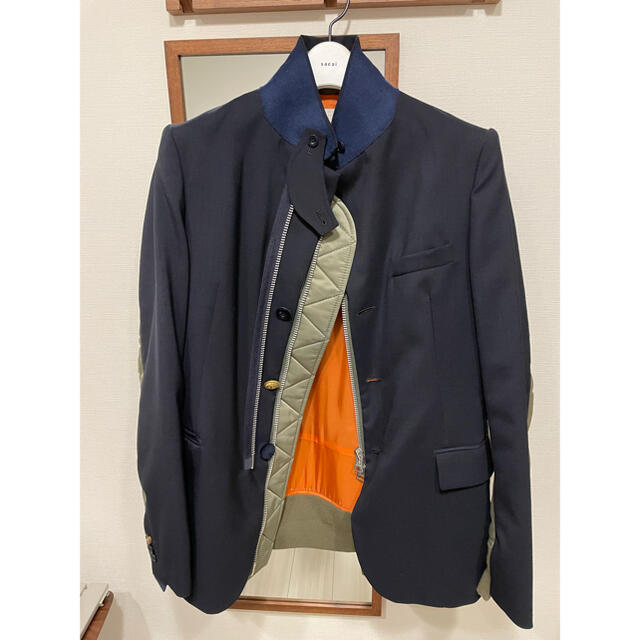 sacai - sacai 21ss Suiting x MA-1 ジャケット サイズ1の通販 by