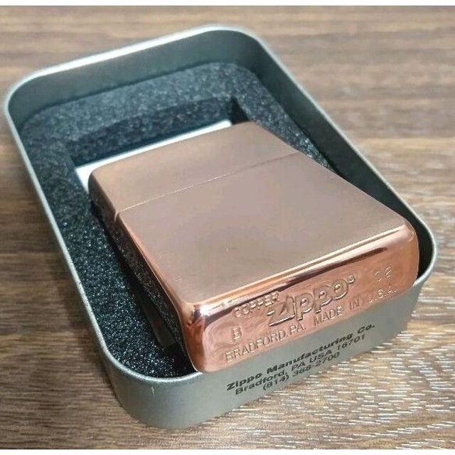 【新作入荷!!】 ZIPPO/ジッポー 2002年製 ブラッシュド加工 COPPER/カッパー タウン&カントリー
