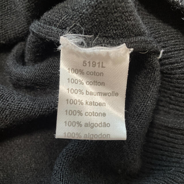 LACOSTE(ラコステ)のラコステ　ニット　セーター　ワンポイントロゴ刺繍　コットン　US古着　ブラック メンズのトップス(ニット/セーター)の商品写真