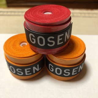 ゴーセン(GOSEN)のGOSENグリップテープオレンジ2個と赤1個計3個(バドミントン)