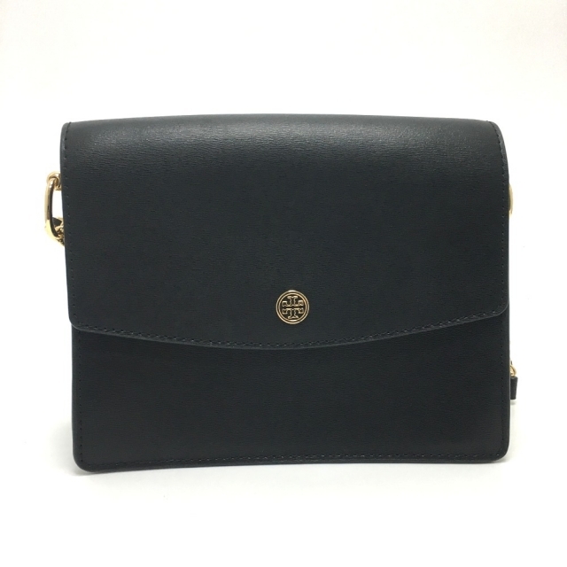 トリーバーチ Tory Burch チェーン ロゴ ショルダーバッグ レザー ブラック 美品