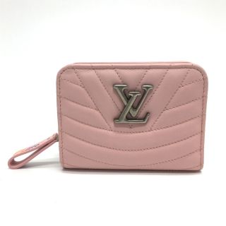 ルイヴィトン(LOUIS VUITTON)のルイヴィトン LOUIS VUITTON ニューウェーブ ジプト M63791 LV金具 コンパクトウォレット 2つ折り財布 レザー スムージーピンク ピンク 新品同様(財布)