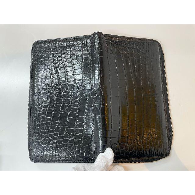 アウトレット品】クロコダイル 本革 ラウンドWファスナー長財布 アウトレット品】クロコダイル 本革 ラウンドWファスナー長財布