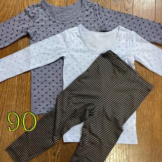 ユニクロ(UNIQLO)の【未使用】UNIQLO ヒートテック レギンス シャツ 3枚セット 90cm(下着)