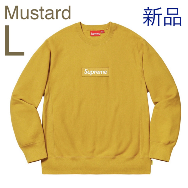 シュプリーム Supreme Box Logo Crewneck L 黄色