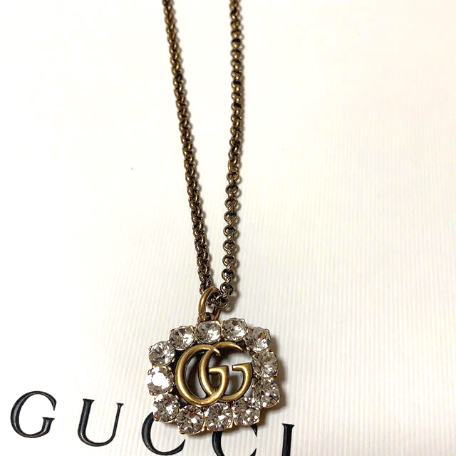 Gucci(グッチ)のGUCCI ネックレス　クリスタル×ゴールド レディースのアクセサリー(ネックレス)の商品写真