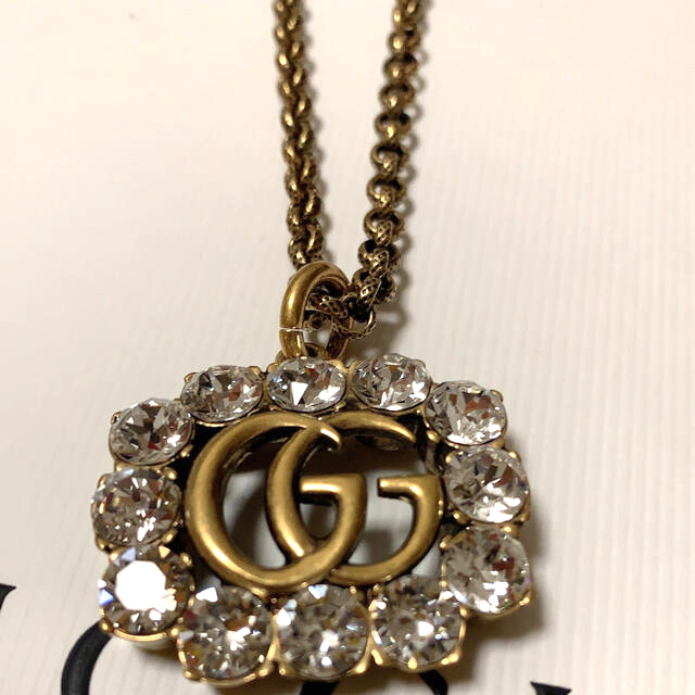 Gucci(グッチ)のGUCCI ネックレス　クリスタル×ゴールド レディースのアクセサリー(ネックレス)の商品写真