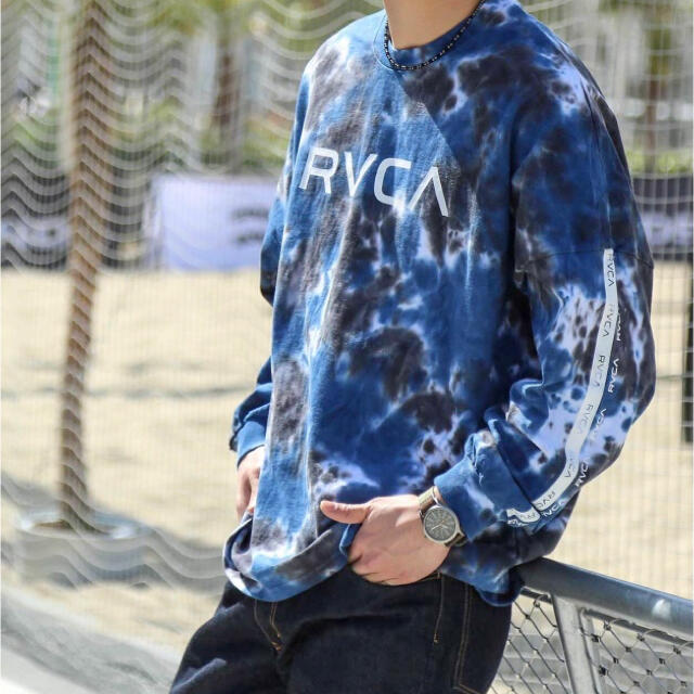 新品 RVCA ルーカ M ビッグ ルーカ 長袖 ライン ロゴ Tシャツ