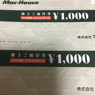 マックハウス(Mac-House)のマックハウス株主優待券(ショッピング)