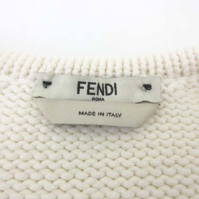 FENDI(フェンディ)のフェンディ 美品 20SS Vネック ニット セーター 正規 40 ホワイト レディースのトップス(ニット/セーター)の商品写真