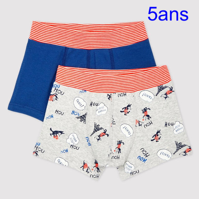 PETIT BATEAU(プチバトー)のプチバトー　新品トランクス2枚組　5ans/110cm キッズ/ベビー/マタニティのキッズ服男の子用(90cm~)(下着)の商品写真