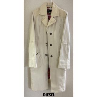 ディーゼル(DIESEL)の【美品】DIESEL ウールロングコートS オフホワイト(ロングコート)