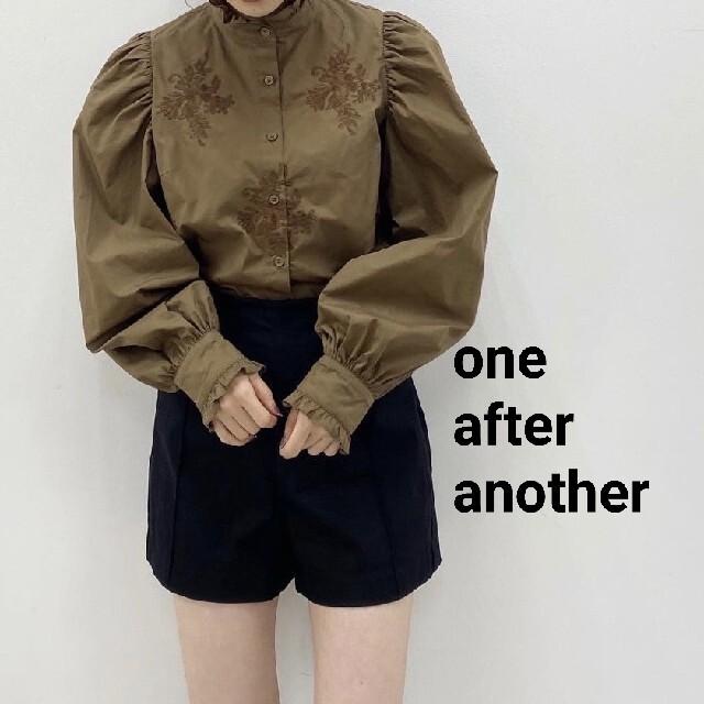 one after another NICE CLAUP(ワンアフターアナザーナイスクラップ)の新品 one after another プチハイ刺繍ブラウス レディースのトップス(シャツ/ブラウス(長袖/七分))の商品写真