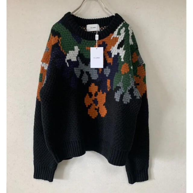 新品  CLANE  Over Flower Motif Knit  サイズ2