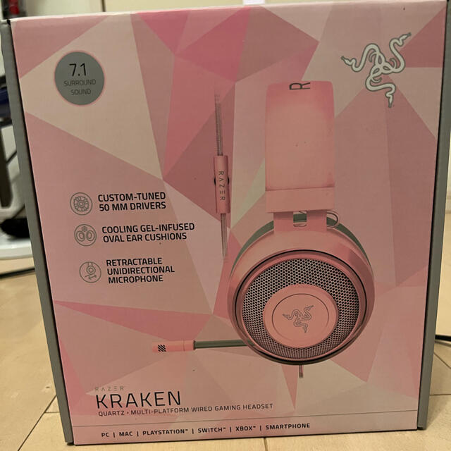 スマホ家電カメラRazer ゲーミングヘッドセット KRAKEN QUARTZ pink