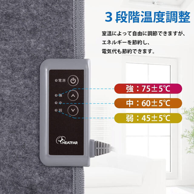 遠赤外線デスクヒーター パネルヒーター 速暖 暖房器具 足元ヒータ 2