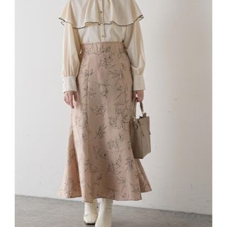 ナチュラルクチュール(natural couture)のnatural couture 長さ変えれるふくれジャガード線画スカート(ロングスカート)