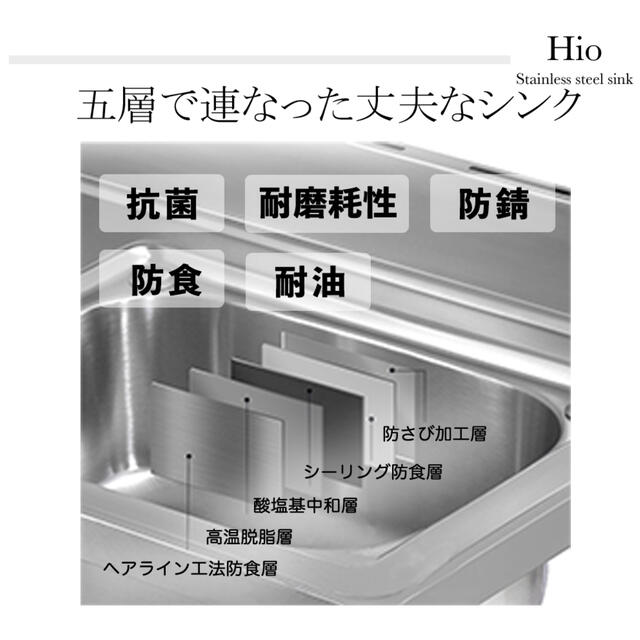 「最安出品」流し台 ステンレス製 屋外BBQ アウトドアに適用 錆びず 簡単取付 インテリア/住まい/日用品のキッチン/食器(その他)の商品写真