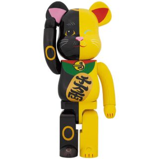 BE@RBRICK 招き猫 黒×黄 1000％(その他)