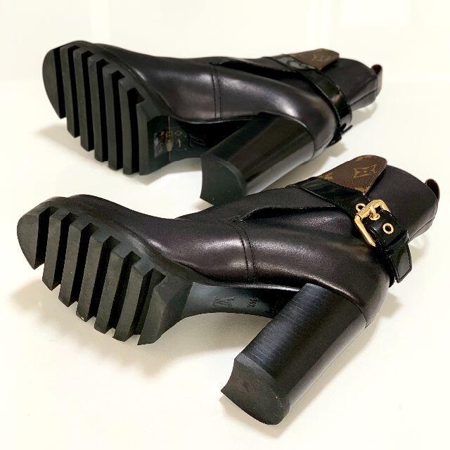 LOUIS VUITTON(ルイヴィトン)の2864 ヴィトン スタートレイルライン モノグラム レザー アンクルブーツ 黒 レディースの靴/シューズ(ブーツ)の商品写真