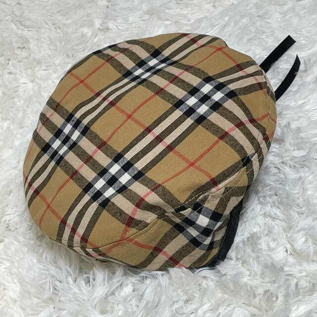 BURBERRY(バーバリー)のBURBERRYバーバリー ベレー帽 ノバチェック ピンバッジ リボン ベージュ レディースの帽子(ハンチング/ベレー帽)の商品写真