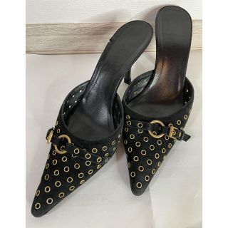 グッチ(Gucci)のGUCCIビットミュール★底貼り替え済み　7センチヒール(ミュール)