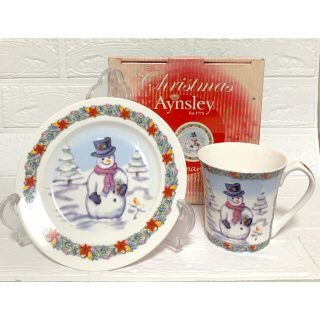 エインズレイ(Aynsley China)のAynsley エインズレイ クリスマス　スノーマン　マグカップ&プレート(食器)