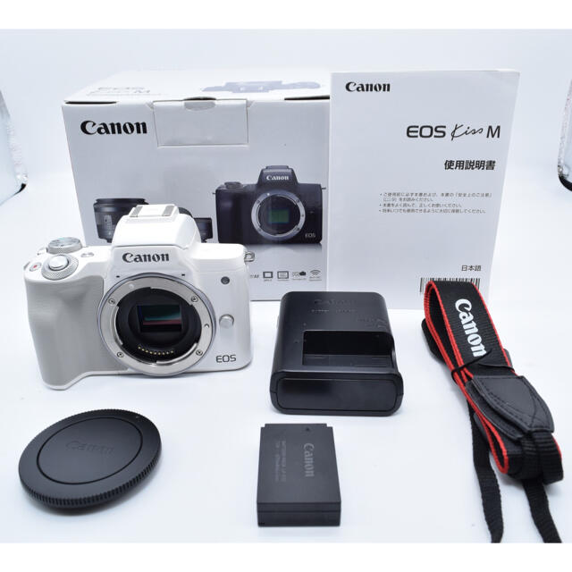 カメラ【美品】Canon キャノンEOS Kiss M ボディ ホワイト