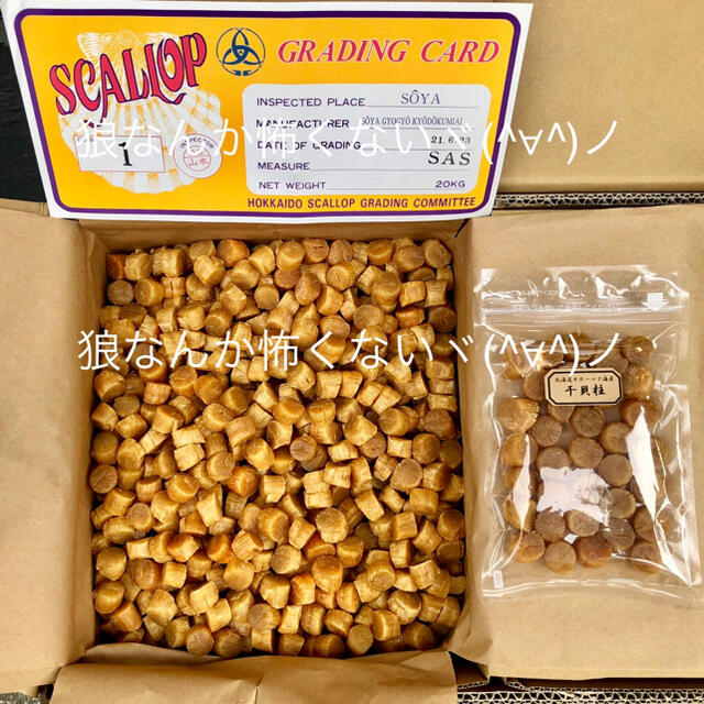 北海道産乾燥帆立貝柱 ホタテ貝柱 SAS 1等級 1kg（100g×10）貝柱