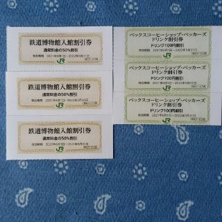 ジェイアール(JR)の３枚🚈鉄道博物館大宮ご入館50％割引券🚈増量も可能&オマケ(美術館/博物館)