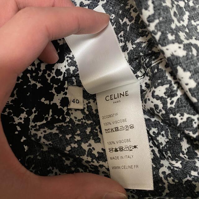 【新品】Celine セリーヌ マーブルプリント ビスコースシャツ