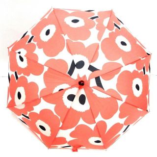 マリメッコ(marimekko)のマリメッコ 傘新品同様  - レッド×黒×白(傘)