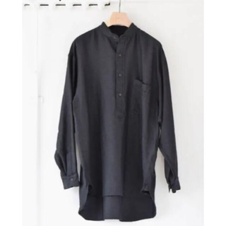 COMOLI 19aw ウールシルクプルオーバーシャツ size2 チャコール