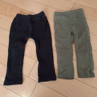 アカチャンホンポ(アカチャンホンポ)のストレッチ　パンツ　90 シンプル　黒　カーキ　セット(パンツ/スパッツ)